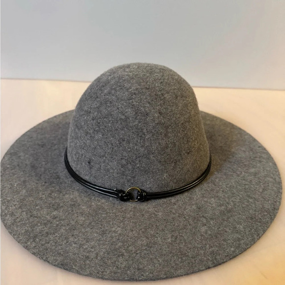 Nordstrom Wool Felted Wide Brim Gray/Grey Fall & Winter Felt Floppy Hat - Picture 3 of 6